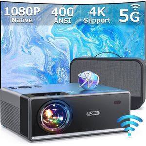 28000 Lumen Projector met 5G WiFi en Bluetooth – Upgrade Buitenfilmprojector 4K, Compatibel met Thuisbioscoop