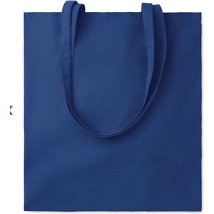 Gekleurde katoenen tas met lange hengsels. Blauw Per 10 stuks