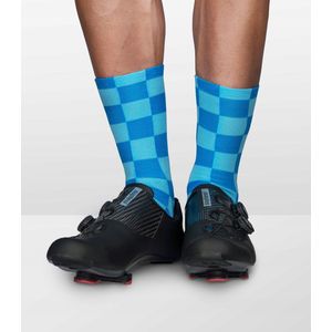 Luxa Squares Fietssokken Blauw - Maat S