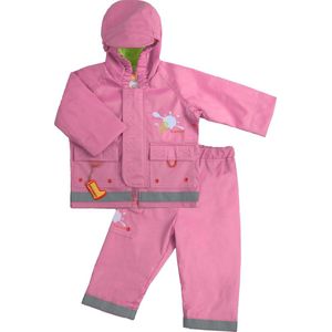 Kushies - Regenpak - Baby - Regenbroek & Regenjas - Meisjes - Roze - Maat 92/98