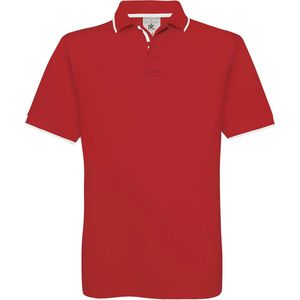 Polo shirt 'Safran Sport' Rood/Wit merk B&C maat L