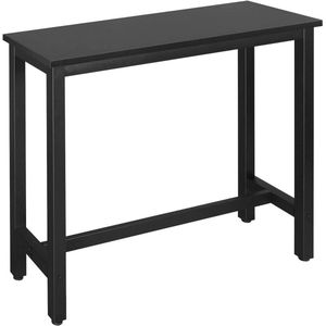 WARRAICH-Zwarte Bartafel/Bistrotafel: Hoge Eettafel met Stijlvol Metalen Frame en Duurzaam MDF Tafelblad.