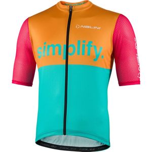 Nalini - Heren - Fietsshirt - Korte Mouwen - Wielrenshirt - Blauw - Oranje - NEW CLASSICA