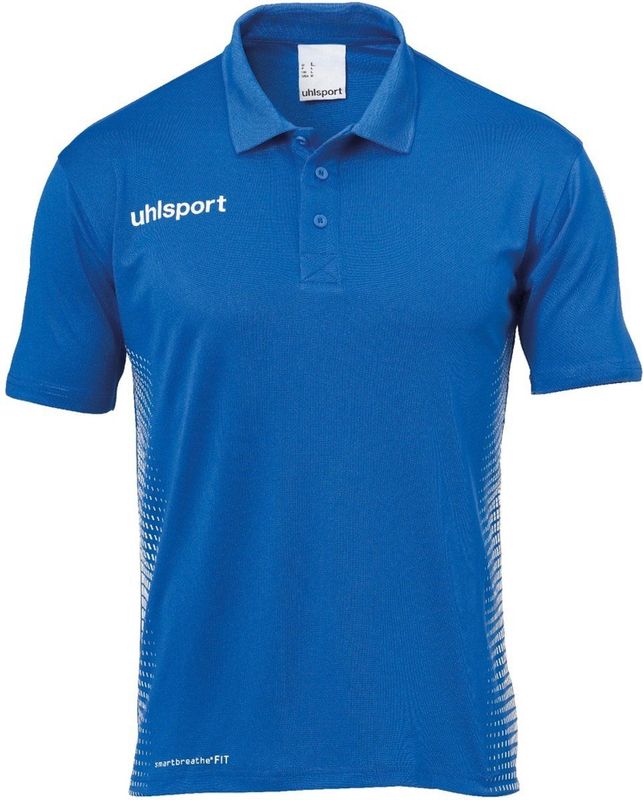 Uhlsport Score Polo Shirt Kind Azuur Blauw-Wit Maat 140