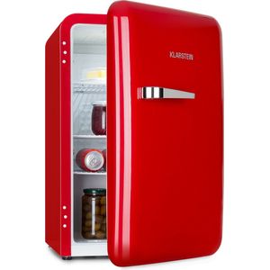 Audrey retro koelkast 70 liter 3 schappen 2 deurvakken binnenverlichting
