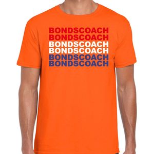 Supporter t-shirt bondscoach - oranje - heren - koningsdag / EK/WK outfit / kleding / shirt S
