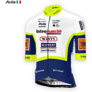 Pella Italia - Heren - Fietsjack - Worldtour kwaliteit - Intermarche Wanty Gobert - Winddicht - Ademend - Sterk waterafstotend - Platinum - 3XL