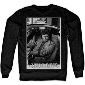 Knight Rider Sweater/trui -2XL- Hasselhoff In Knight Rider Zwart