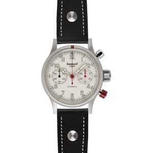 Hanhart Pioneer Mk II Horloge Wit, zwarte band