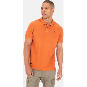 camel active Piqué poloshirt van gecertificeerd organic cotton - Maat menswear-S - Oranje