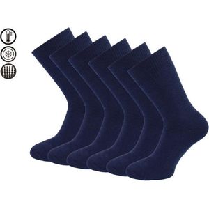 Thermosokken - 6-Pack - Donkerblauw - Maat 43-46