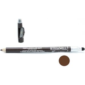 Leticia Well - Soft Oogpotlood - Bruin - Met puntenslijper en smudger/blender/vervager - Nummer 33213 - 1 Stuks