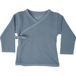 Lodger Overslag Shirt Baby maat 62 Topper Katoen Hydrofiel Perfecte Pasvorm Elastisch Overslag OekoTex Blauw