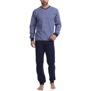 Timone Heren Pyjama - Lang mouwen – Lang broek - Katoen – 2074/03 donkerblauw – M - TI-TI30-107-PJ