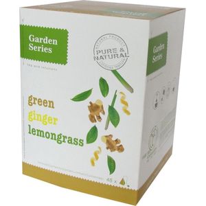 Groene Thee met Citroengras en Gember -  Green Tea Lemongrass Ginger - Garden Series Box  (48 piramidebuiltjes)