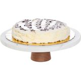 5Five - Taartplateau - Wit - Marmer Steen - 25 x 8 cm - Taartschaal - Gebak Presentatie