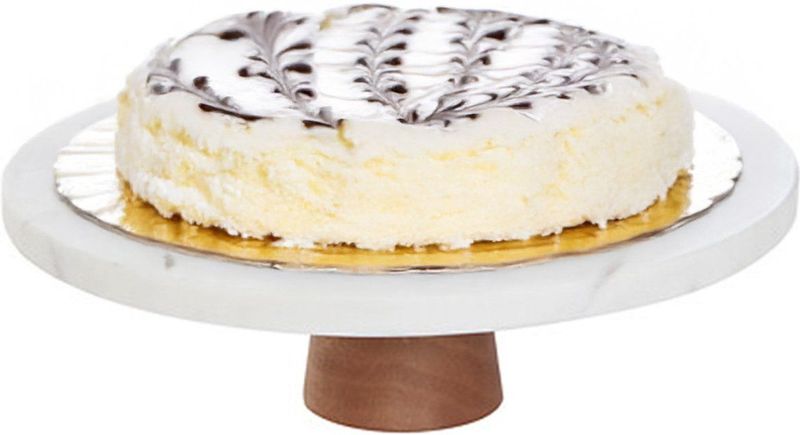 5Five - Taartplateau - Wit - Marmer Steen - 25 x 8 cm - Taartschaal - Gebak Presentatie