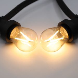 LumenXL lichtsnoer voor buiten 10 meter 10 fittingen - 3 watt 2650K LED filament lampen - IP20 dimmer