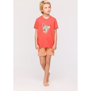 Pyjama Jongens Woody Gestr Short Koala Surf - Baksteenrood