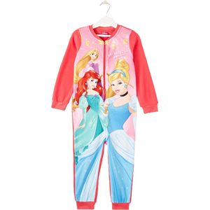 Princess onesie - maat 92/98 - Disney Prinsessen huispak pyjama - donkerroze