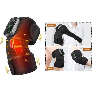 Elektrische Kniemassage - Verwarmde Schoudermassage - Verwarmde Knie Massage - Ondersteuning - Verstelbare Led Verwarming - Gewricht Letsel - incl. oplader - incl verlenginsband