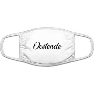 Oostende mondkapje | gezichtsmasker | bescherming | bedrukt | logo | Wit mondmasker van katoen, uitwasbaar & herbruikbaar. Geschikt voor OV