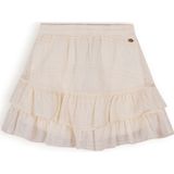 Meisjes broek/broek chiffon embroidery - Naia - Pearled ivoor wit