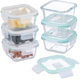Vershoudbakjes - Set van 6 - Glas - Luchtdicht - 520 ml