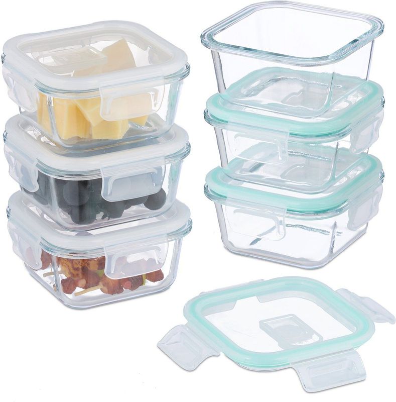 Vershoudbakjes - Set van 6 - Glas - Luchtdicht - 520 ml
