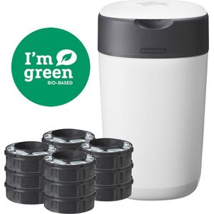 Tommee Tippee Milieuvriendelijke Twist & Click Luieremmer - met 12 Navulcassettes - Wit