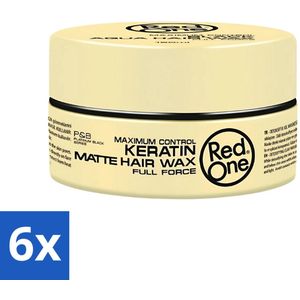 6 x Red One - Haarwax - Keratin Matte - Versterkende Styling - Voor Sterke Hold & Matte Look - 150 ml - Haarwax - Stylingproduct - Matte Finish - Keratine - Haarversterkend
