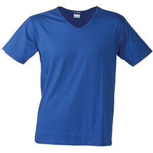 James and Nicholson Heren Slim Fit V Hals T-Shirt (Koningsblauw)