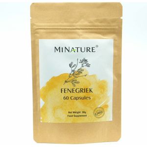 Fenegriek Capsules 60 stuks - 450mg Poeder van Fenugreek per Vegan Capsule - 100% Plantaardig