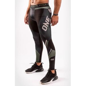 Venum ONE FC Impact Compression Tights Legging Kaki Zwart - S - Jeans Maat 30