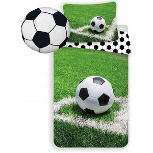 Kinderbeddengoed Voetbal 140x200cm Katoen met 3D Kussen