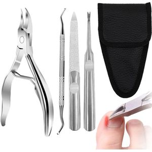 4-in-1Professionele Nagelschaar - Kalknagel schaar - Ingegroeide Teennagel - Nageltang - V-nagelriemsnijder - nagelvijl - een nagellifter - Nagelschaar voor harde nagels - Teennagel - Nagelschaartje - Nagelschaar - Kalknagels - Schaar - Nagelknipper