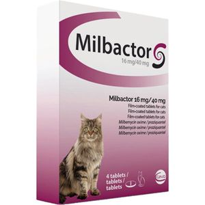 Milbactor Grote Katten 4 Tabletten