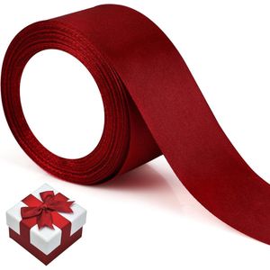 Rood satijnen cadeaulint 5cm x 22m - perfect voor kerst, bruiloften en geschenkverpakkingen