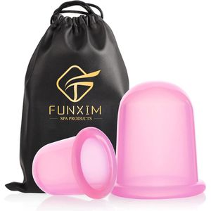 Anti Cellulite Siliconen Cupping Massage Tool Set, 2 Stuks (Medium & Large) Massage Cellulite Face & Body Cupping Massage Set Vacuüm Siliconen Cupping