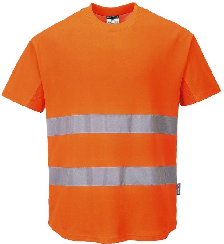 Portwest - C394 - T-shirt - Oranje - Katoen Comfort met Mesh Insert