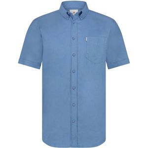 State of Art - Short Sleeve Overhemd Linnen Blauw - Heren - Maat XL - Regular-fit