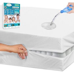 Luxe Waterdichte Matrashoes Met Rits - Matrasvernieuwer 90 x 200 cm - Anti Bedbug - Allergie, Huisstofmijt en Antibacteriële - 100% Waterdichte en Bedwantsbestendige Matrasbeschermer Molton - Ritssluiting