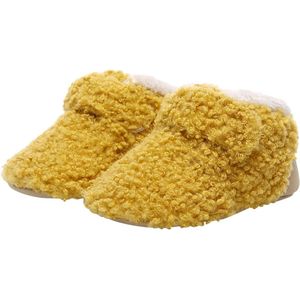 Steppies Babyslofjes met Antislipzolen - Geel - Maat 16-17 (0-6 maanden, 11 cm) - Zachte Pluche Slofjes