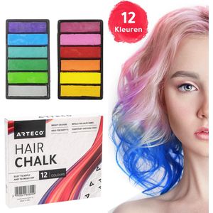 ARTECO® 12 Haarkrijt Navulling - Hair Chalk – Tijdelijke Haarkleuring – Haarmascara - Verkleedfeestjes - Koningsdag - Europees Kampioenschap 2024 - EK 2024