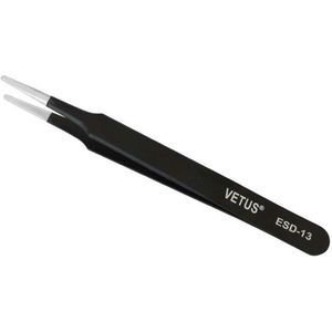 Tweezer ESD-13 - Professionele wimper pincet - Zwart - Stomp - aanbrengen van wimperextensions – wimperbehandelingen - Reparaties