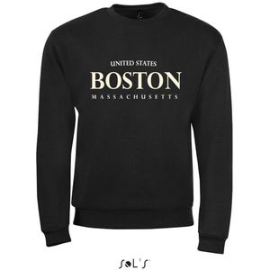 Sweatshirt 2-205 Boston Massachusetts - Zwart, xS