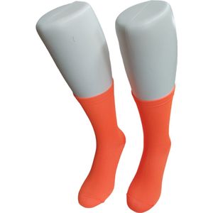 WeirdoSox - Compressie sokken - Kuit hoogte - Steunkousen voor vrouwen en mannen - 1 paar - Fluor oranje 35/38 - Ideaal als compressiekousen hardlopen - compressiekousen vliegtuig