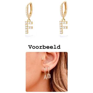 Akyol - letter F -Goudkleurig oorbellen - valentijns cadeau - letter F oorbel - letter oorbel - vrienden - oorbel - Geschenk - Cadeau – verjaardag - Liefde – Vriendschap