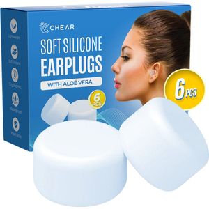 Siliconen Oordopjes voor Volwassenen en Kinderen - Slaap Oordoppen Slapen Zijslapers – Festival – Sleep Plugs – Zwem Oortjes – 6 stuks - Aloë Vera