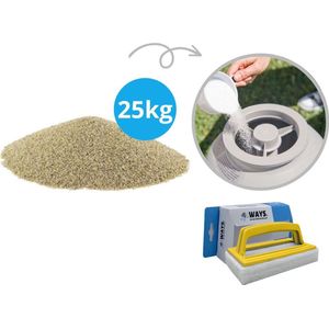 Comfortpool - Voordeelverpakking - Filterzand Zandfilterpomp - Inhoud 25 kg (1 x 25 kilogram) & WAYS scrubborstel